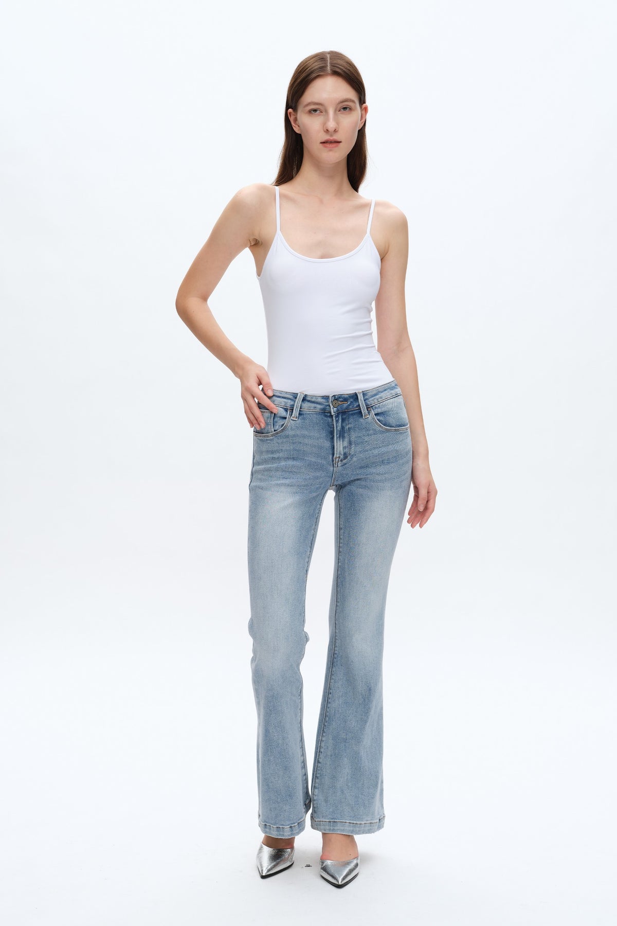 Jolie Low Rise Faded Flare Jeans