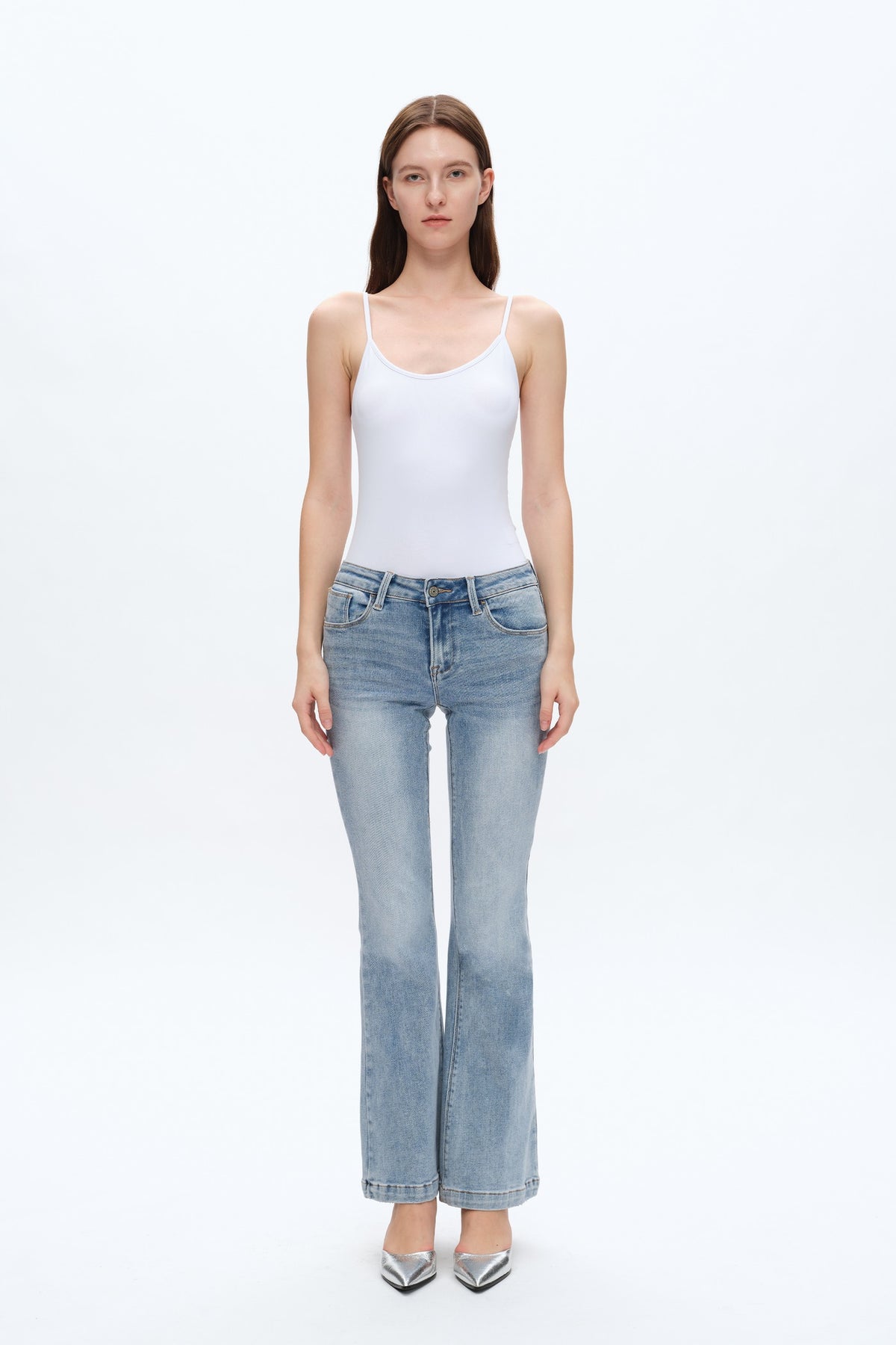 Jolie Low Rise Faded Flare Jeans
