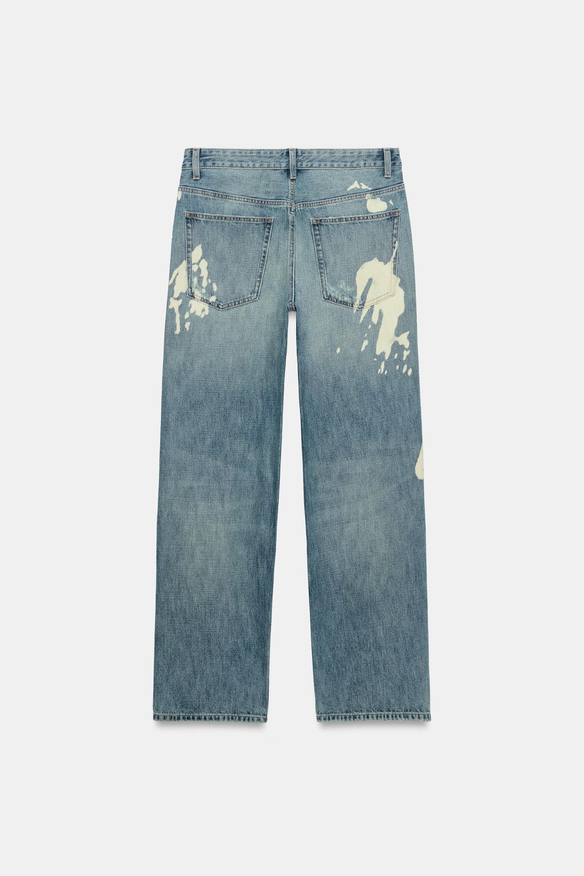 Kenzie Bleach Splatter Boyfriend Jeans - Light Blue