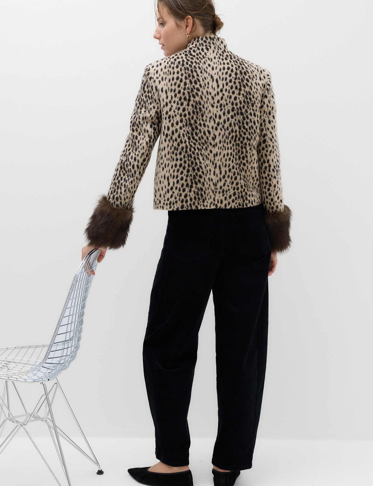 Leona Leopard Funnel Neck Jacket - Leopard