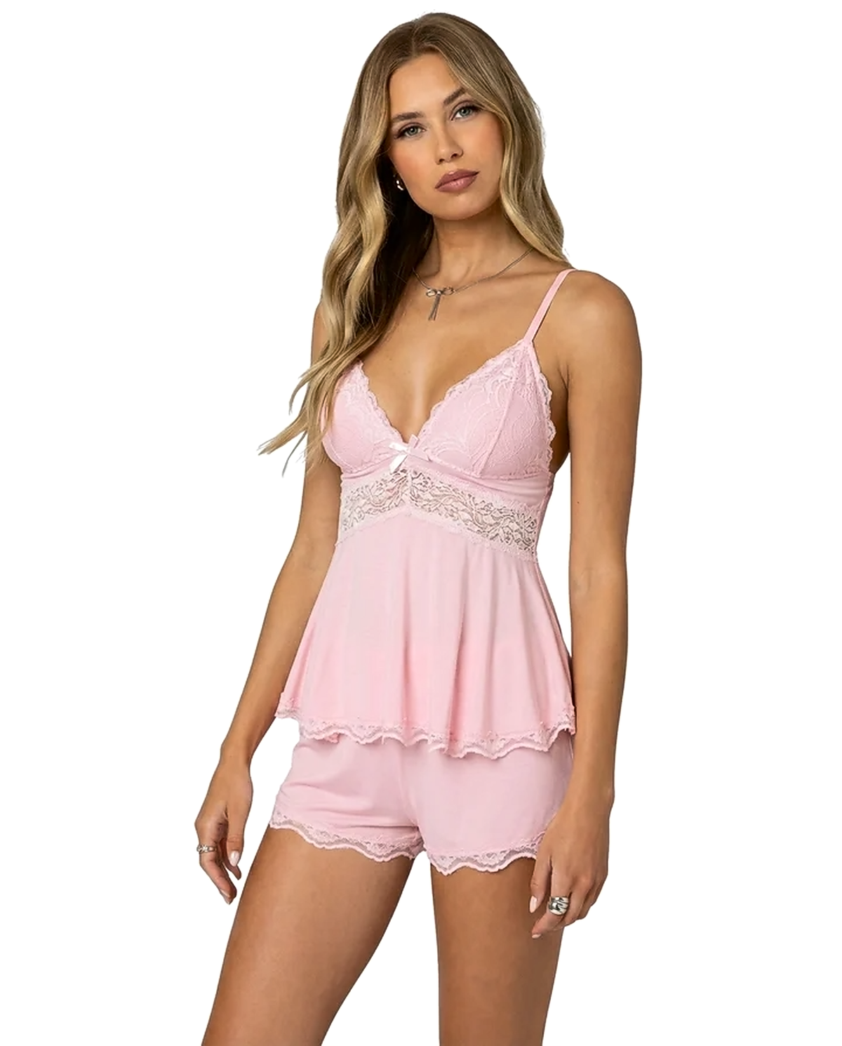 Sofia Lace Trim Cami Short Set