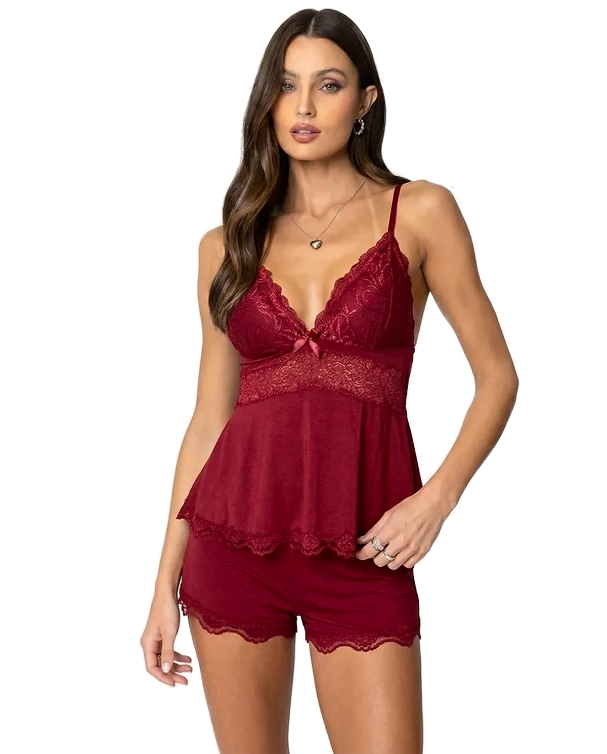 Sofia Lace Trim Cami Short Set