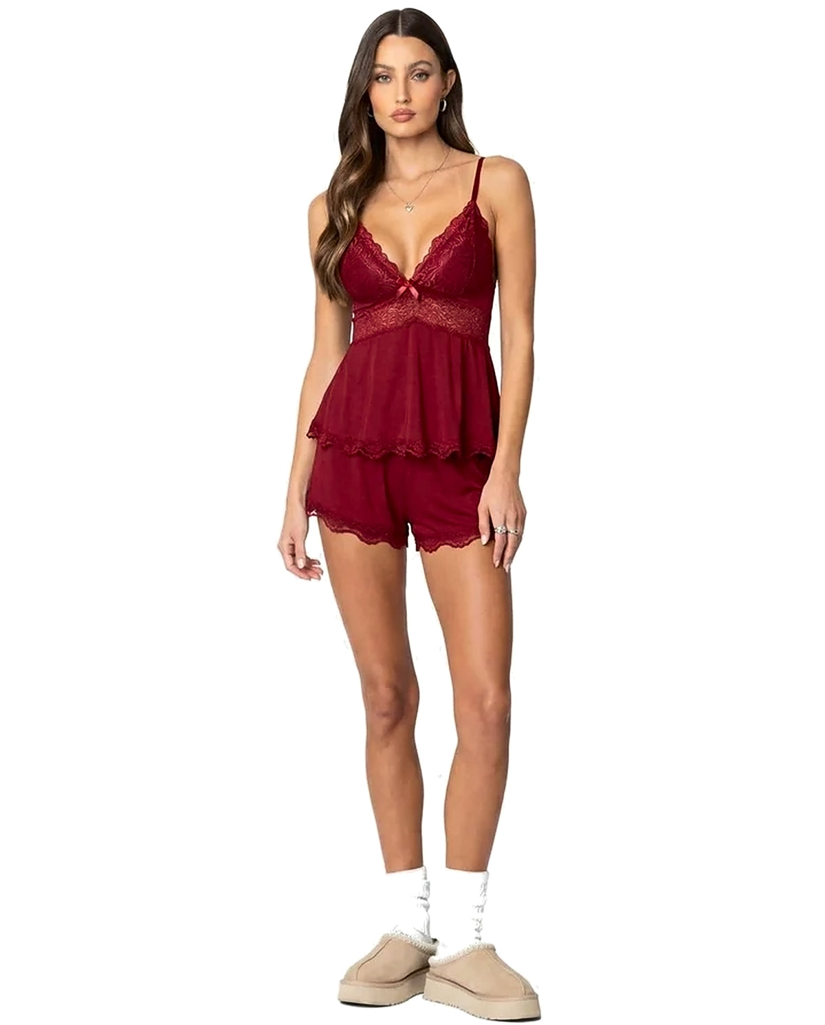Sofia Lace Trim Cami Short Set