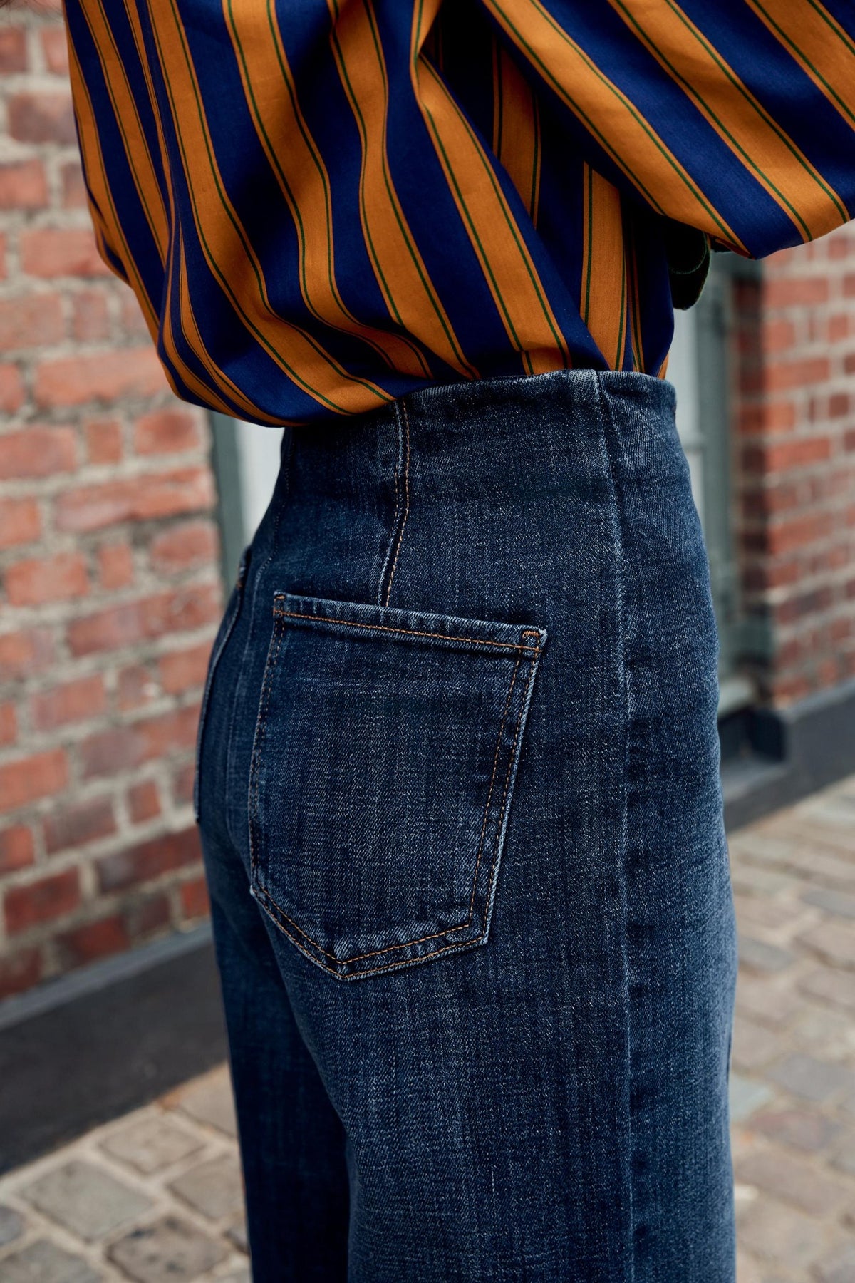 Noemie Seamed High Rise Wide Leg Jeans