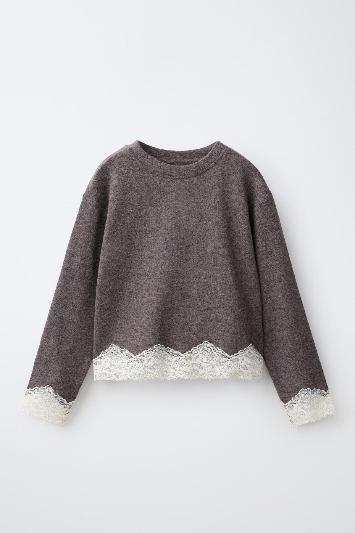 Rosie Lace Trim Cropped Knit Top