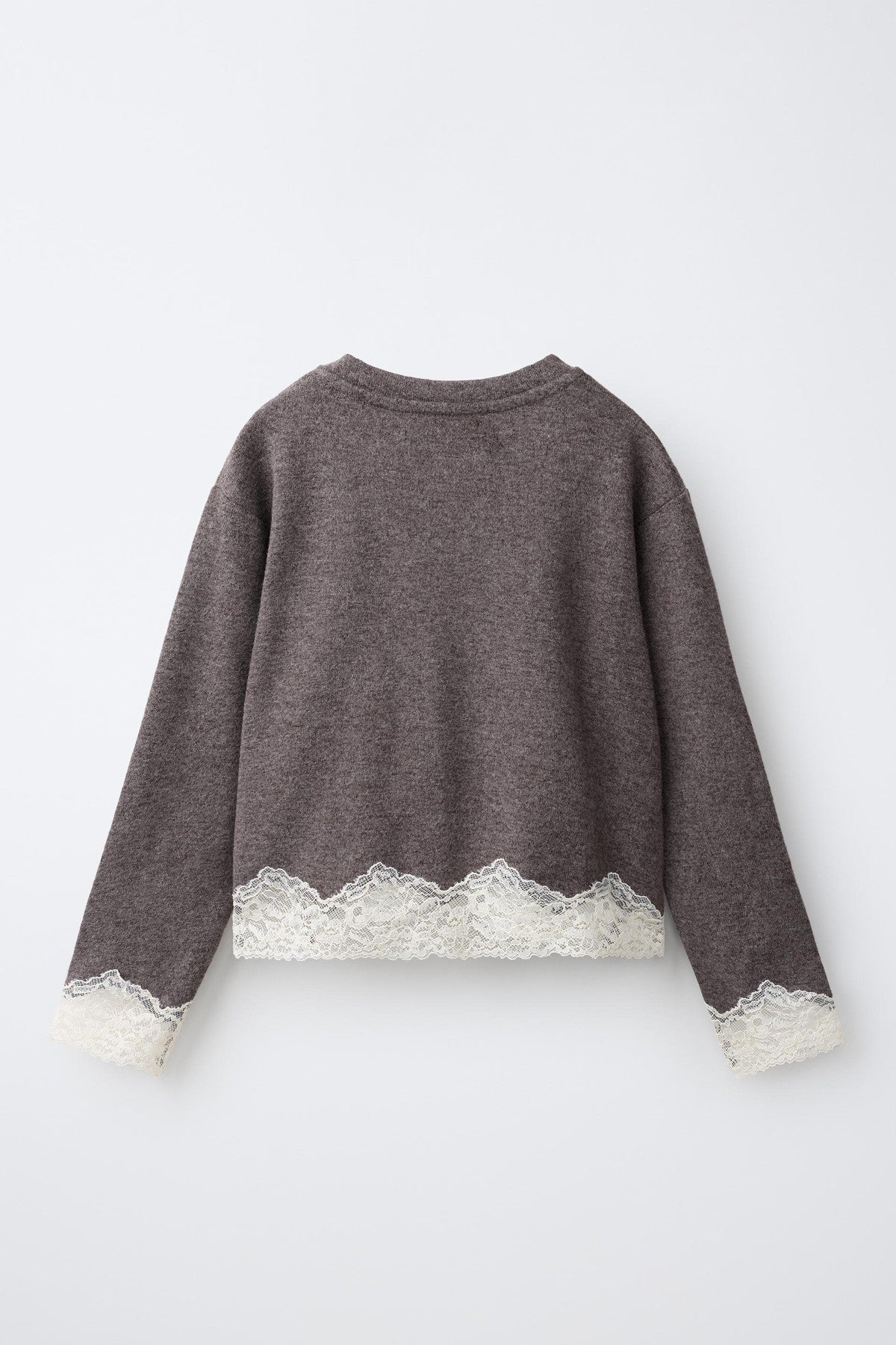 Rosie Lace Trim Cropped Knit Top