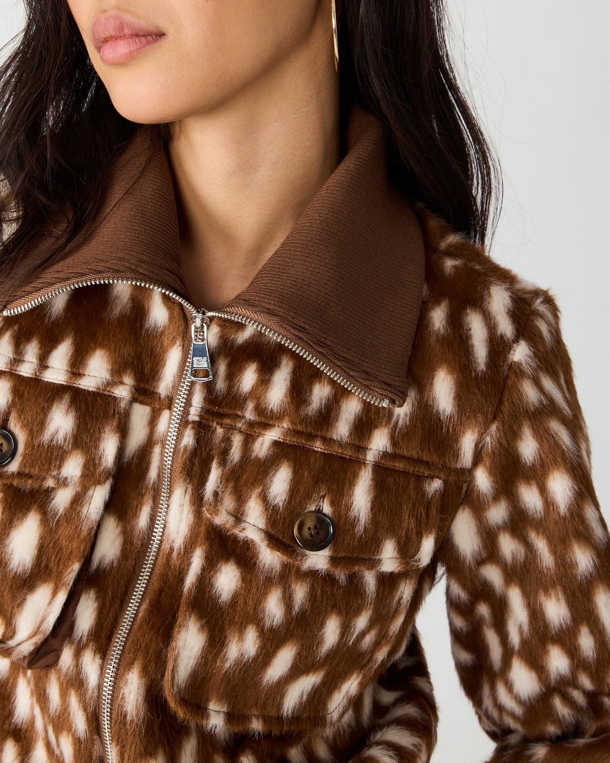 Sienna Fawn Faux Fur Jacket - Brown Fawn