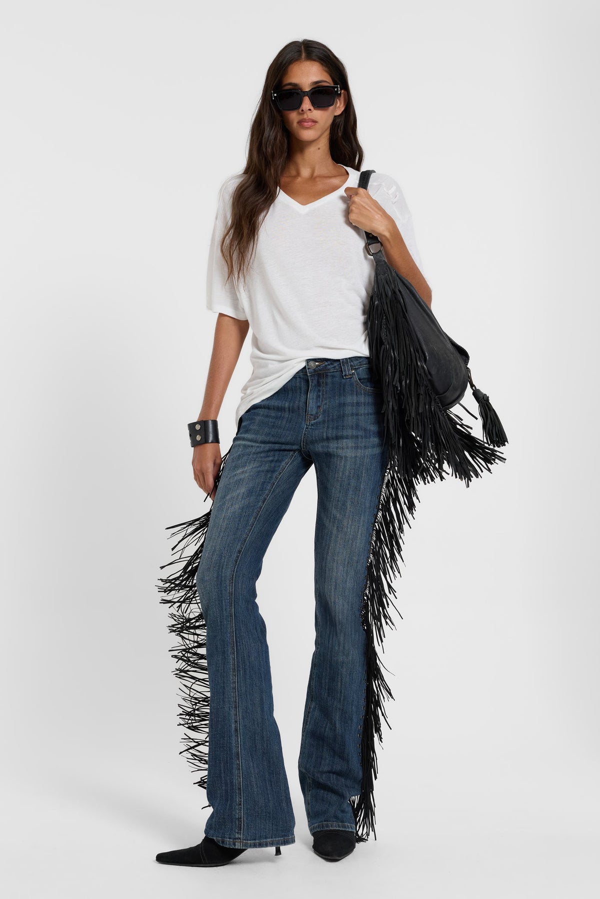 Sierra Fringe Bootcut Jeans - Blue Wash