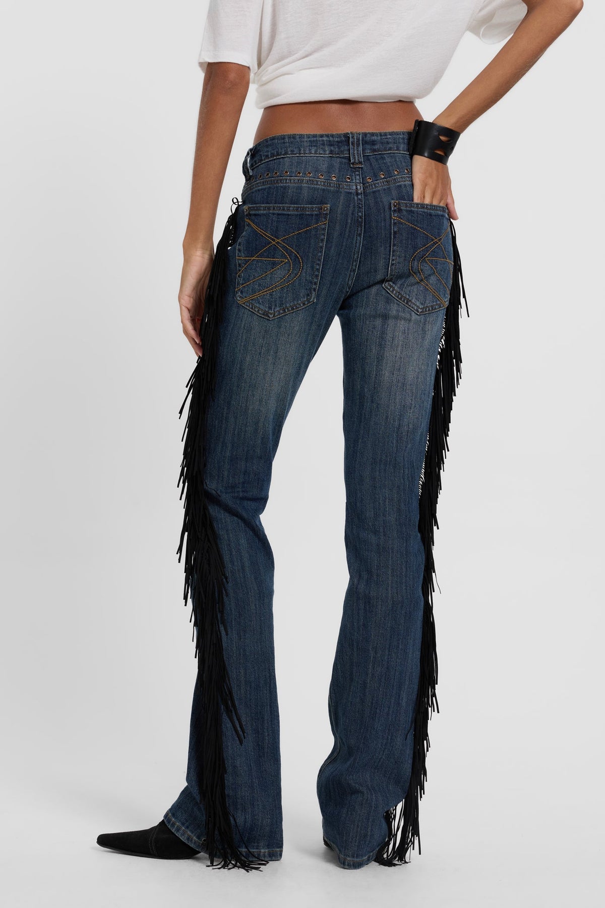 Sierra Fringe Bootcut Jeans - Blue Wash
