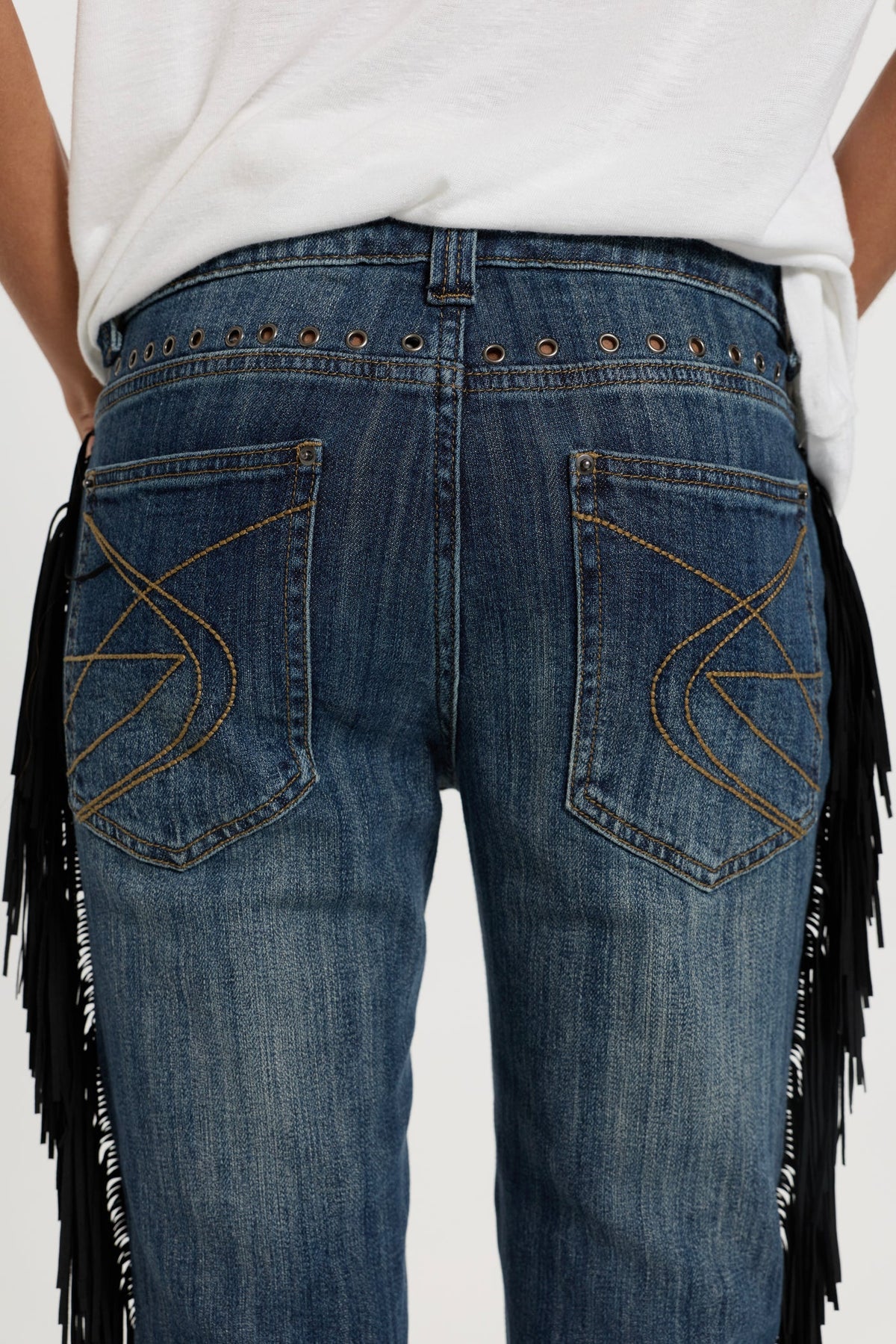 Sierra Fringe Bootcut Jeans - Blue Wash