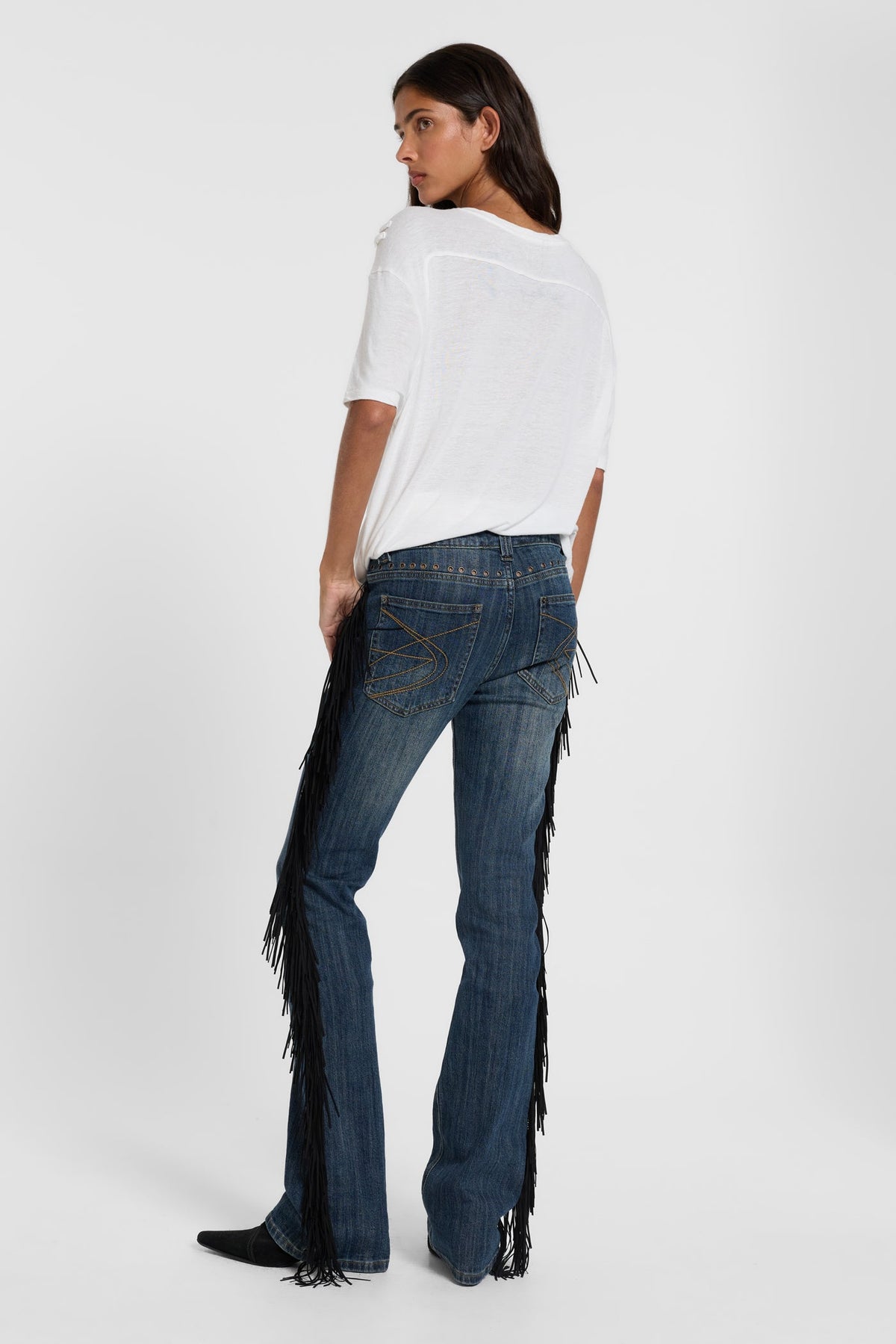 Sierra Fringe Bootcut Jeans - Blue Wash