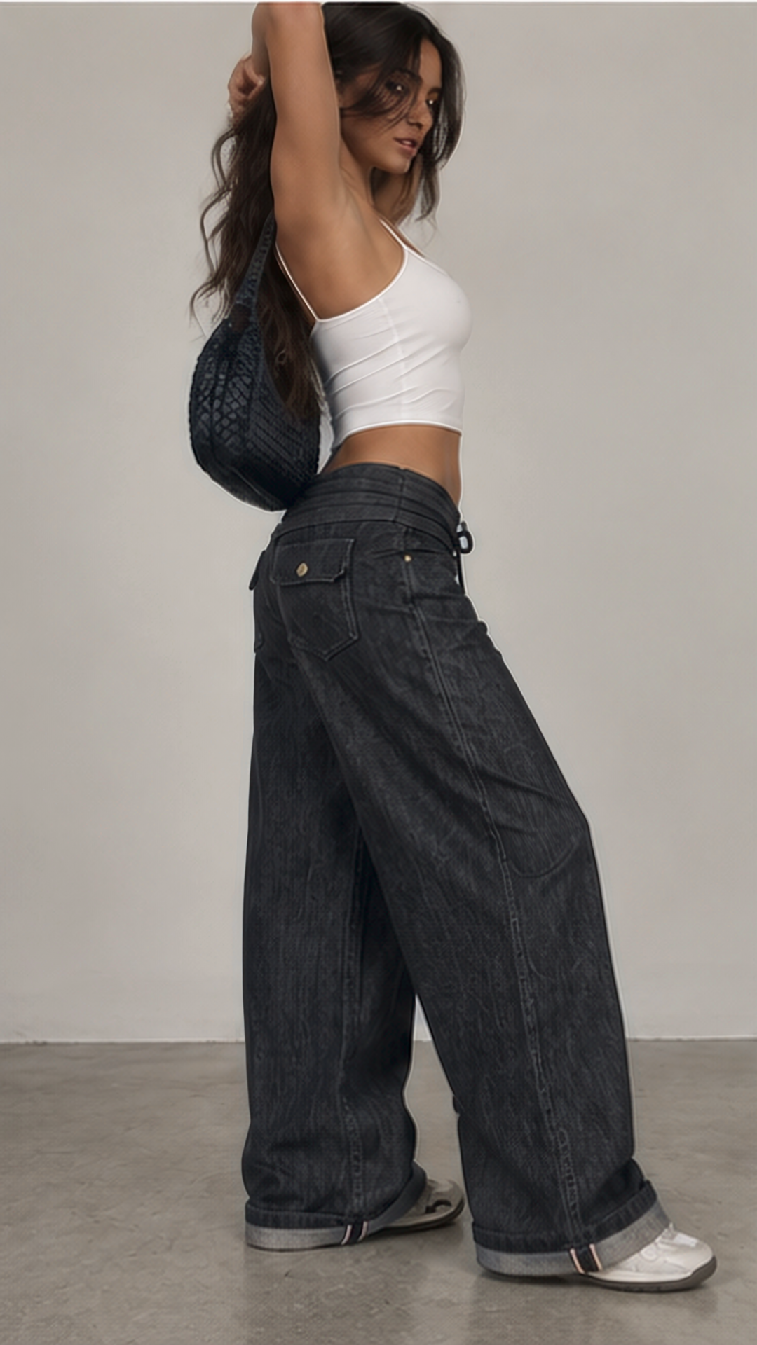 Nova Pleated Waist Baggy Jeans