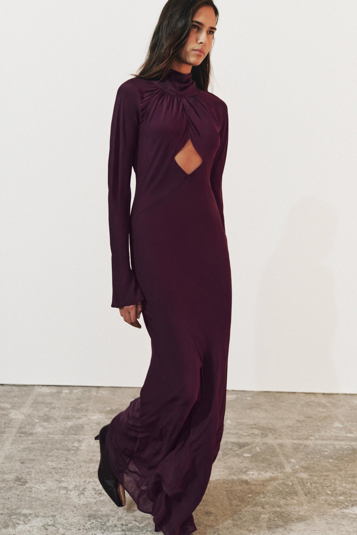 Vivienne Open Back Maxi Dress - Plum