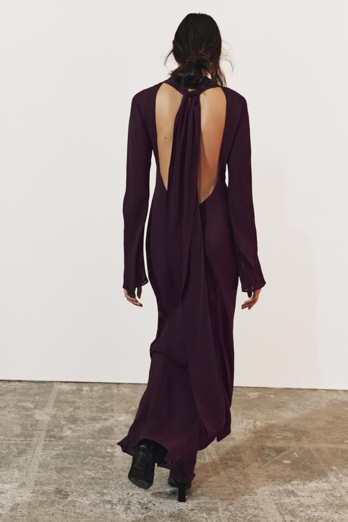 Vivienne Open Back Maxi Dress - Plum